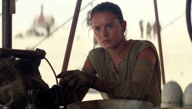 Daisy Ridley as Rey in 'Star Wars: The Force Awakens'