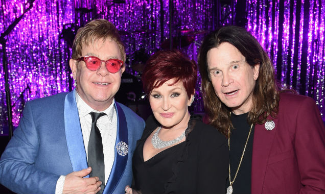 Sir Elton John poses with Sharon and Ozzy Osbourne (Credit Jamie McCarthy - Getty Images)