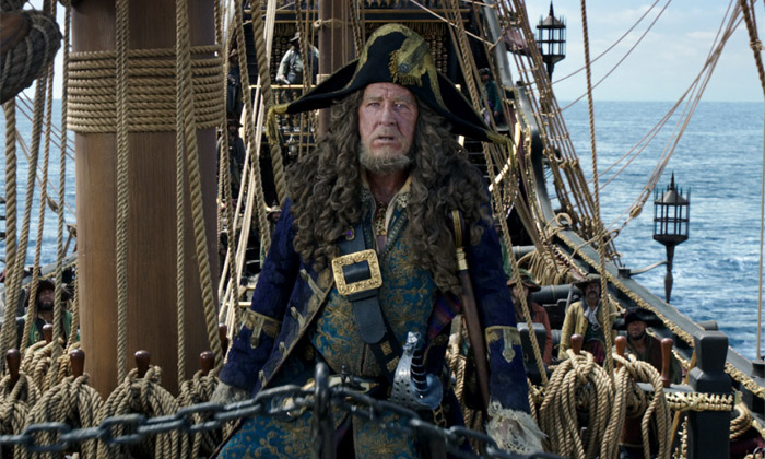 Captain Barbossa in Pirates of the Caribbean