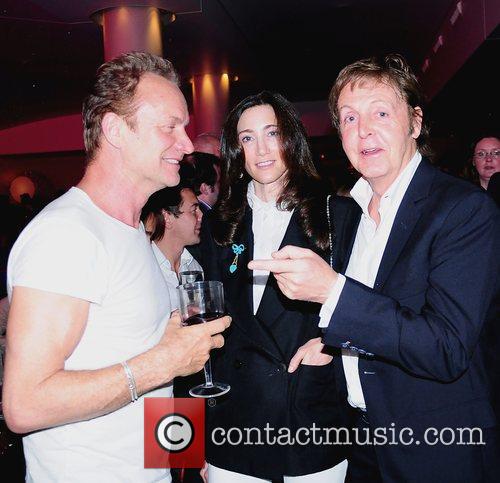 Sting, Nancy Shevell and Paul Mccartney