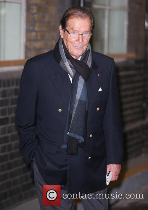 Roger Moore pictured outside the ITV studios