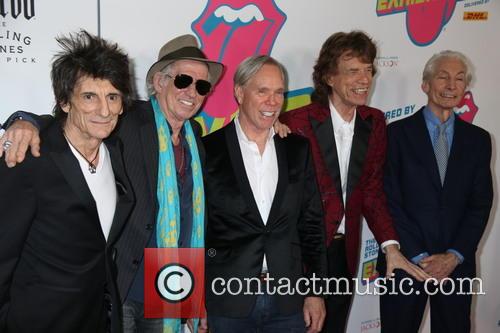 Mick Jagger, Keith Richards, Ronnie Wood, Tommy Hilfiger and Charlie Watts