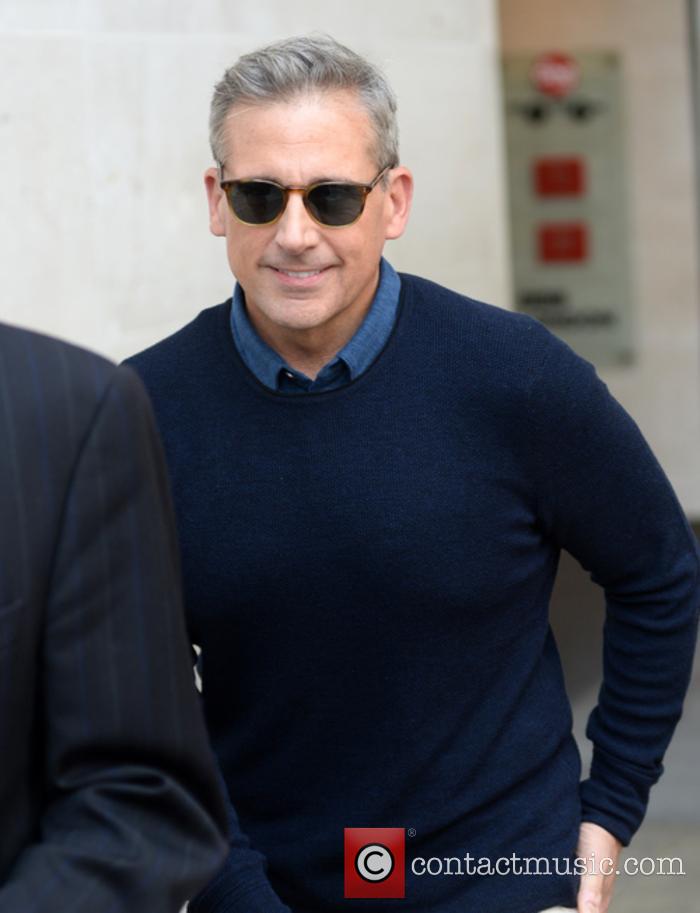 Steve Carell outside BBC Radio 1 studios