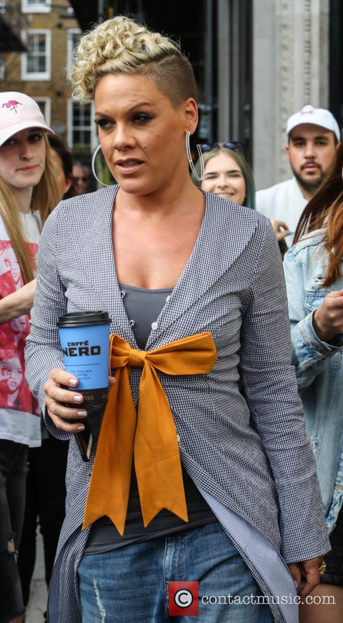 Pink arrives at Absolute Radio