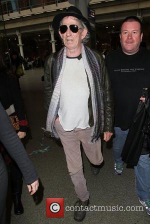 Keith Richards The Rolling Stones arrive at Kings Cross Station without frontman Mick Jagger London, England - 17.10.12