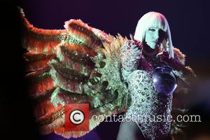 Photo's of American pop star Lady Gaga performing live in concert at the National Indoor Arena in Birmingham, United Kingdom...