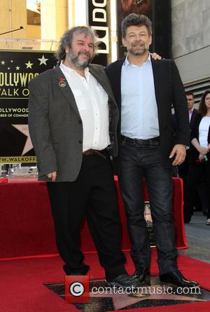 Andy Serkis and Peter Jackson - Director Peter Jackson honored with a star on the  Hollywood Walk of Fame...