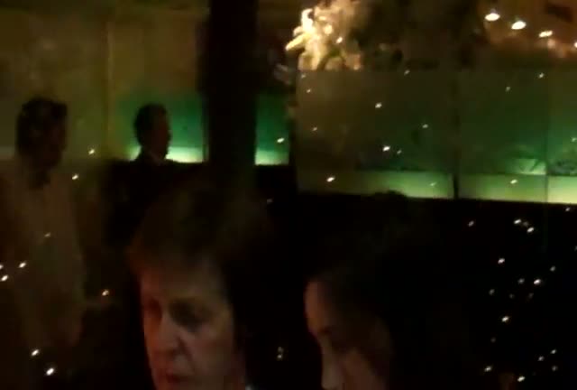 Paul McCartney leaving Mr Chow restuarant with fiancee Nancy Shevell