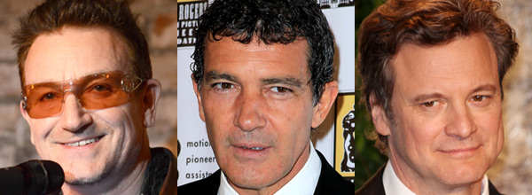 Colin Firth, Antonio Banderas, Bono