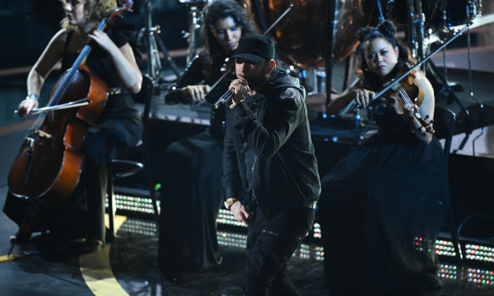 Eminem performing at the 2020 Oscars / Photo Credit: USA TODAY Network/SIPA USA/PA Images