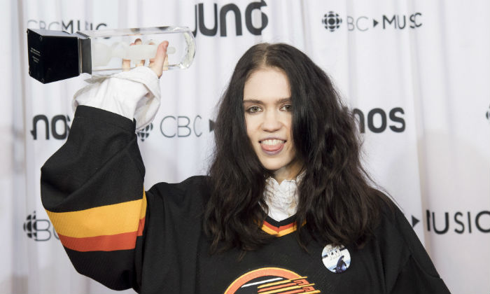 Grimes at the 2018 Juno Awards / Photo Credit: Jonathan Hayward/The Canadian Press/PA Images