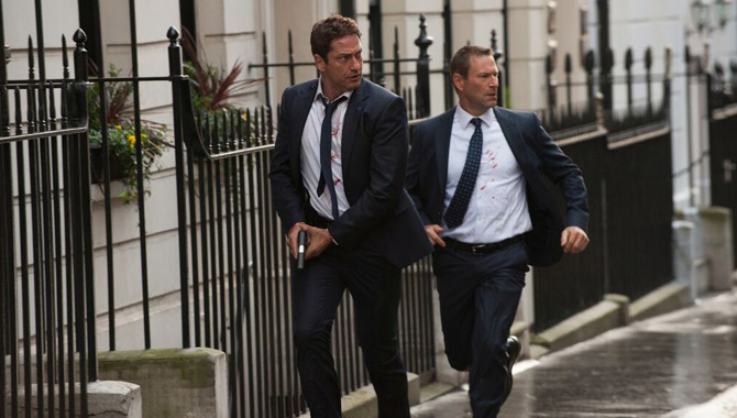 Gerard Butler and Aaron Eckhart in 'London Has Fallen'