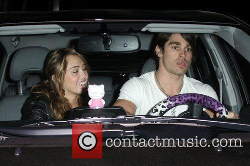 Miley Cyrus and Boyfriend Justin Gaston Leaving Koi Restaurant In West Hollywood