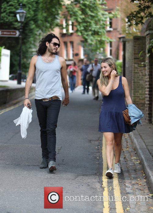 Russell Brand, Laura Gallacher Go Shopping In Hampstead and Then Return To His Home 1