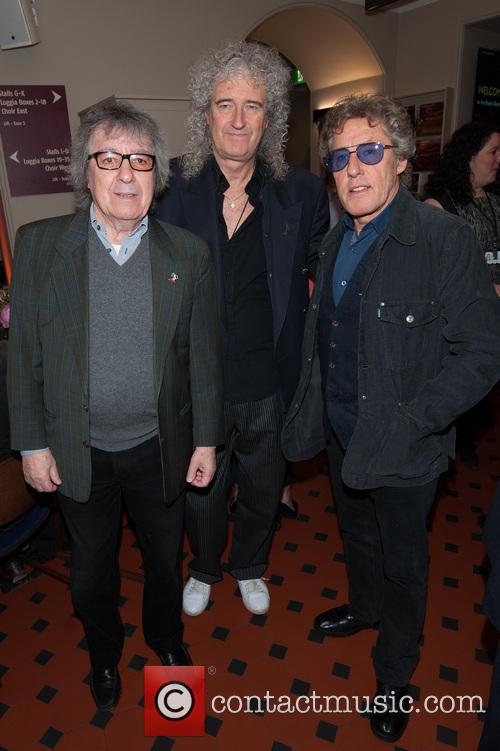 Bill Wyman, Brian May and Roger Daltrey