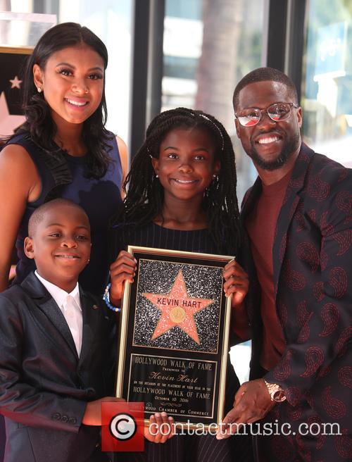 Kevin Hart, Eniko Parrish, Hendrix Hart and Heaven Hart