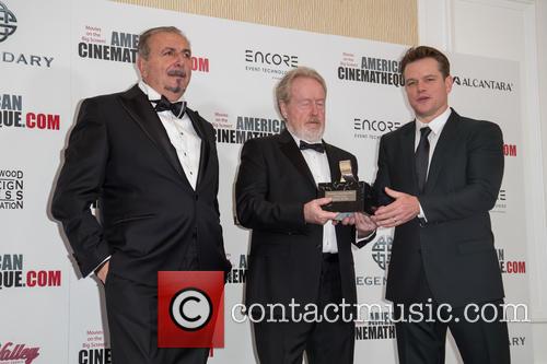 Andrea Boragno, Sir Ridley Scott and Matt Damon 1