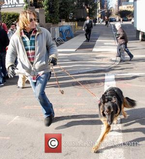 Billy Ray Cyrus out walking his dog in Midtown New York City, USA - 31.12.07