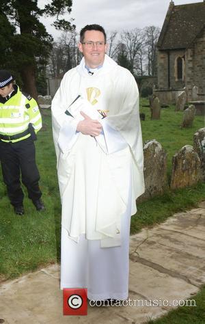 The vicar who will perform the ceremony at the wedding of Billie Piper and Laurence Fox at the Parish Church...