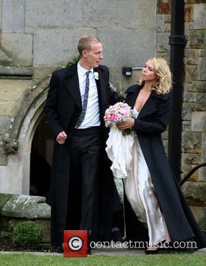 Billie Piper leaving and Laurence Fox leaving their wedding after saying 'I Do! ' to at the Parish Church of...