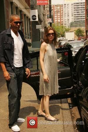 Ellen Pompeo and her fiance Christopher Ivery leave a restaurant after having lunch New York City, USA - 16.05.07