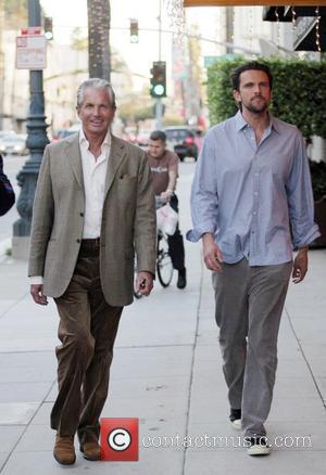 George Hamilton and his son George Thomas Hamilton walking in Beverly Hills California, USA - 03.12.07
