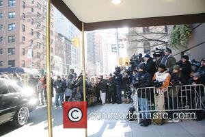Sea of media outside of The Frank Campbell Funeral Home on Madison Avenue where the casket of actor Heath Ledger...