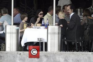 Nick Cave goes for lunch with his wife and children  Sydney, Australia. 22.03.08.