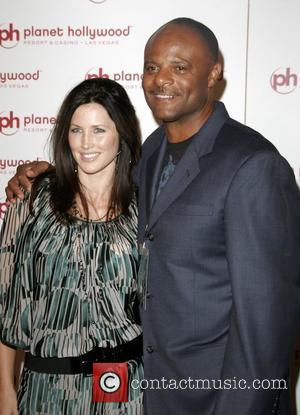 Warren moon and wife Mandy Ritter The grand opening celebration of Planet Hollywood Resort & Casino - Red Carpet Las...