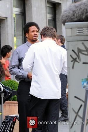 Gary Dourdan smoking a cigarette at the set of the movie Fire in Charlottenburg Berlin, Germany - 30.08.08