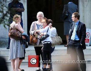 Blake Fielder Civil's mother, Georgette Fielder Civil outside the courthouse after hearing that her son has been given a 27...