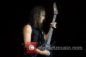 Kirk Hammett Metallica performing a special album lunch concert at the O2 Arena London, England - 15.09.08