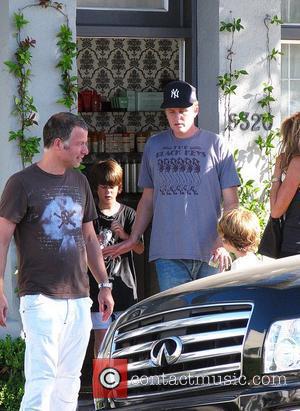 Michael Rapaport leaving the Neil George Salon in Beverly Hills with his two sons wearing a NY Yankees hat Los...