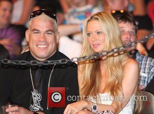 Tito Ortiz and Jenna Jamison in the audience at the Ultimate Fighter 7 MMA finals at the Palms Hotel and...