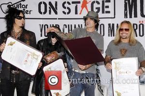 Mick Mars, Nikki Six, Tommy Lee and Vince Neil of Motley Crue Launch of 'Guitar Centre On-Stage' with the 'Make...