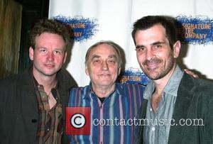 Dallas Roberts, Lanford Wilson and Ty Burrell at the after party for 'The Occupant' at the West Bank Cafe. New...