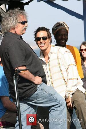 Matthew McConaughey at the Surfrider Art and Music Festival on Malibu Pier. Matthew joined the band for a performance....