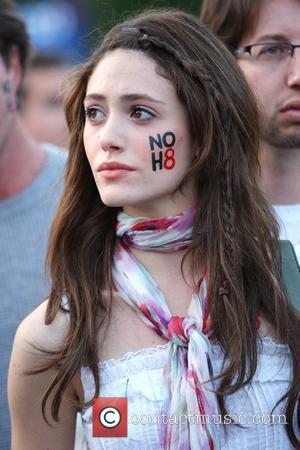 Emmy Rossum took to the streets of Los Angeles to march against the decision not to overturn Proposition 8 -...