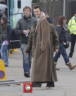 David Tennant filming on the set of the BBC's 'Doctor Who' Cardiff, Wales - 06.04.09