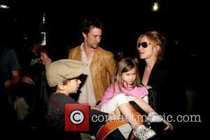 Noah Wyle, Owen Wyle, Tracy Warbin and Auden Wyle Noah Wyle and family arriving at LAX  Los Angeles, California...