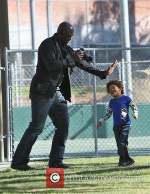 Seal and Henry Samuel Seal takes his children to a soccer practice at a park in West Hollywood Los Angeles,...