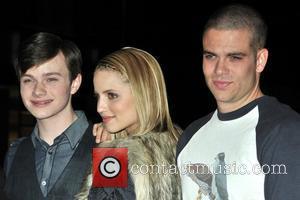 Chris Colfer, Dianna Agron and Mark Salling The cast of Glee sign copies of 'Glee: The Music Vol. 1 at...