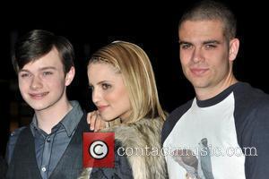 Chris Colfer, Dianna Agron and Mark Salling The cast of Glee sign copies of 'Glee: The Music Vol. 1 at...