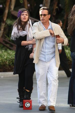 Andy Garcia and his daughter,  arrive for the first game of the NBA National Championship Tournament between the L.A....