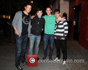 Cory Monteith, Chris Colfer and Kevin McHale from CW's Glee departing Stephen Starr's Continental Midtown Restaurant after dinner Philadelphia, Pennsylvania...