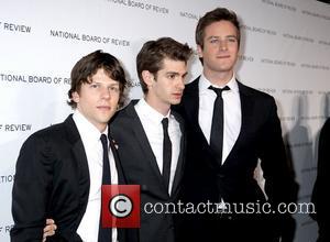 L to R: Jesse Eisenberg, Andrew Garfield and Armie Hammer,  The 63rd National Board of Review of Motion Pictures...