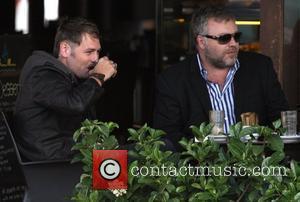 Brian McFadden  at his favourite restaurant, Sienna Marina, having a meal with Australian radio shock jock Kyle Sandilands Sydney,...