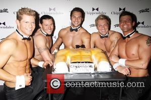 Chloe Lattanzi and The Men Of Chippendales attends the Chippendales 3000th Show at the Chippendales Theater in the Rio Hotel...
