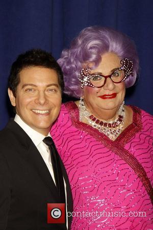 Dame Edna Everage and Michael Feinstein  A photocall for the upcoming Broadway show 'All About Me' held at New...