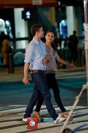Justin Timberlake and Mila Kunis  filming scenes for 'Friends With Benefits' New York City, USA - 29.07.10